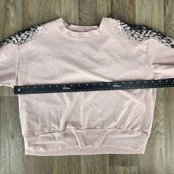 AFFLICTION "AUDRALYN" Women's T-Shirt Sweatshirt Wings Tattoo Pink Biker - Picture 4 of 8